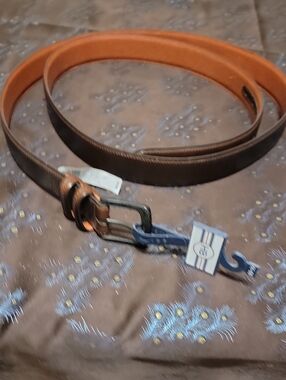 Men's Brown Leather Belt with Tan Interior - Stylish Everyday Wear7x(66/68)